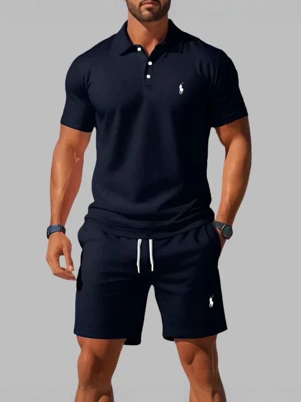 Erkak 3D chop POLO ko'ylak va shortlar to'plami