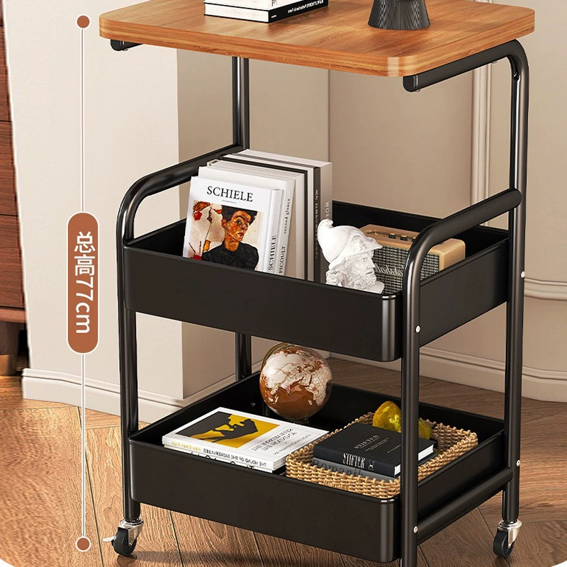Cart, multilayer storage system for bed