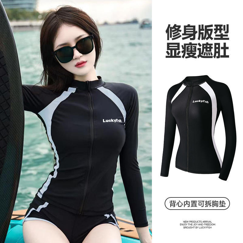 Mujeres al aire libre divisas trajes de buceo conservadores surf natación manga larga ropa de medusa seca rápida fábrica comercio al por mayor