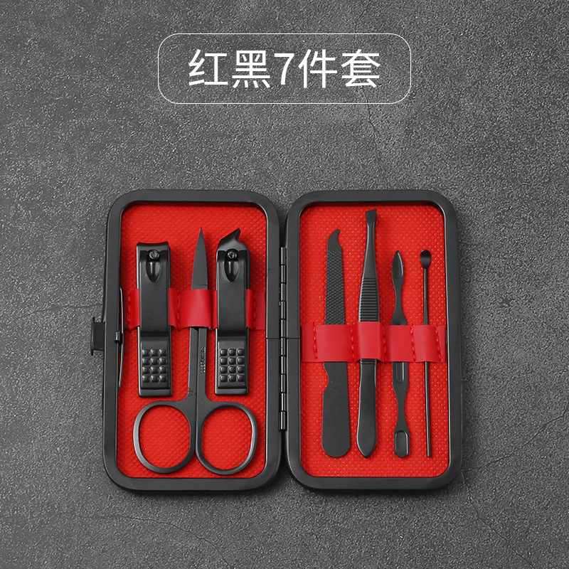 Nailcutter set pinzas de garganta 24 piezas set bolsas de cuero tijeras de uñas caseras pedicura herramientas de manicuras muertas empujadas image 9