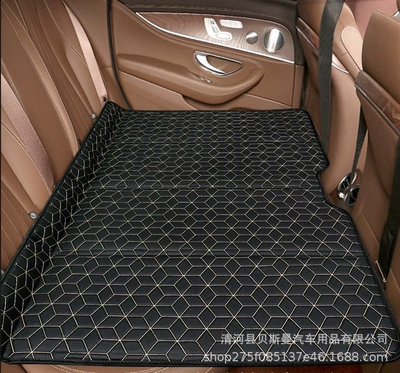 Bed for Back Seat, No Inflation – Vehicle-mounted inflatable bed - black-rice-noodles-diamond-grid