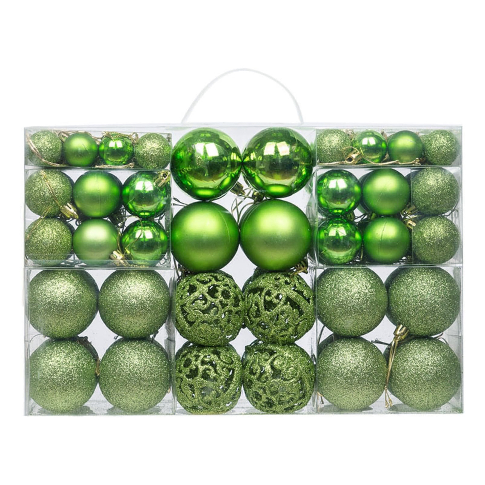 Suministros de decoración de árboles de Navidad transfronterizos 100 paquetes de bolas de plástico huecas brillantes de galvanoplastia Colgante de caja de regalo de bolas de Navidad