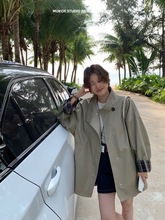 风衣外套秋季年新款女英伦风感小个子中长款大衣