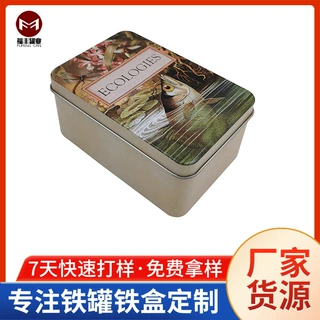 厂家制作供应长方形天地盖铁盒饼干坚果零食通用包装磨砂马口铁盒