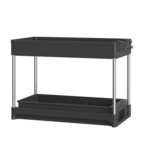 Amazon double-layer sink rack floor-standing pull-out kitchen cabinet storage pull-out cross-border spice storage rack