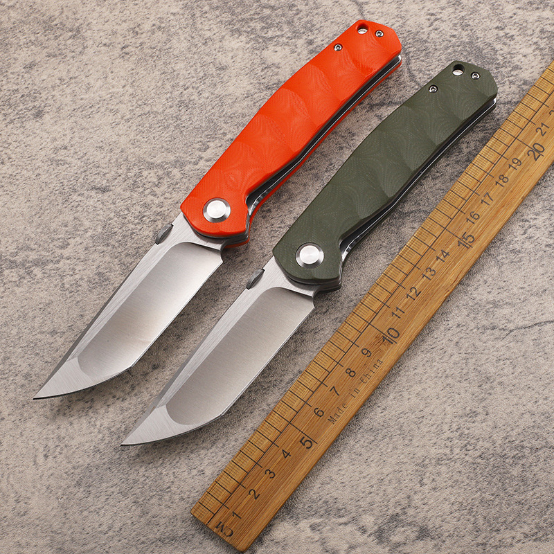 新款式D2钢片折叠陶瓷轴承G10手柄户外生存野营口袋钓鱼EDC工具刀