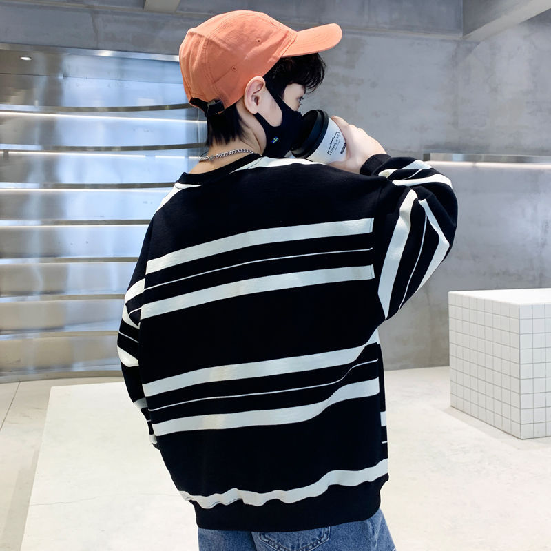 Felpa a righe da bambino pullover casual per bambini alla moda_voghion.com