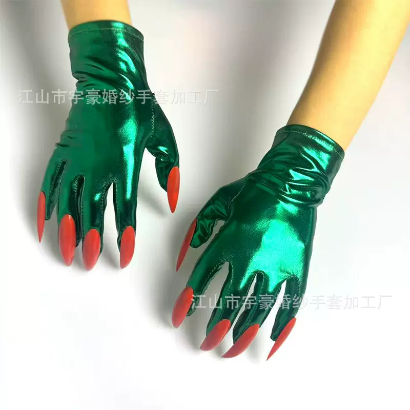 万圣节鬼爪手套 角色扮演 cosplay 手套配饰烫金布手套