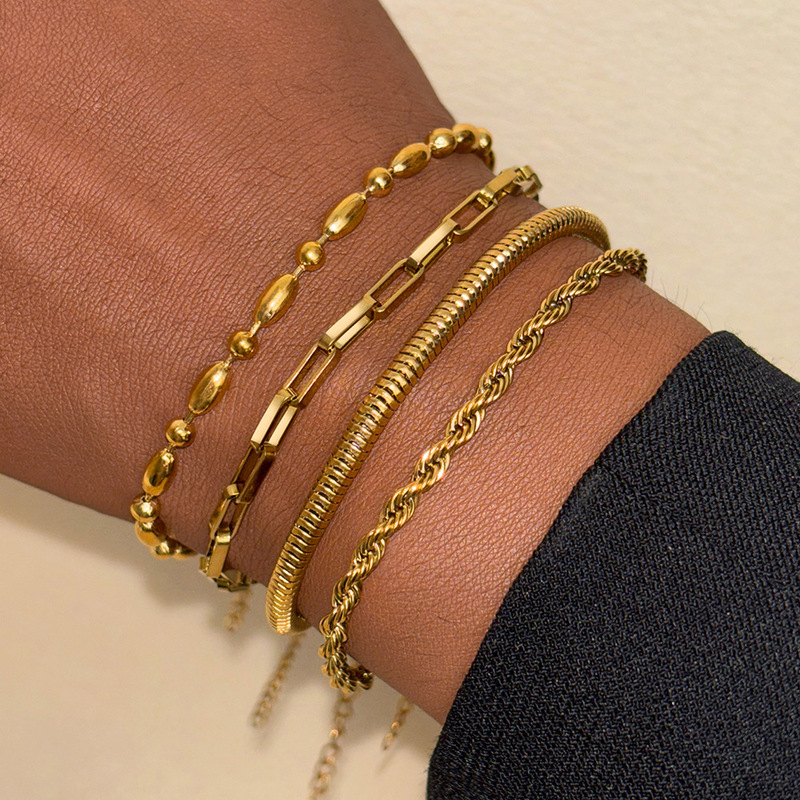 Europe and the United States cross-border retro thick chain personalized bracelet mix and match open bracelet bracelet jewelry stack wearing wind suit bracelet wholesale