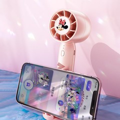 D Disney's new handheld fan mini USB fan silent high wind digital display small fan dual electric long battery life