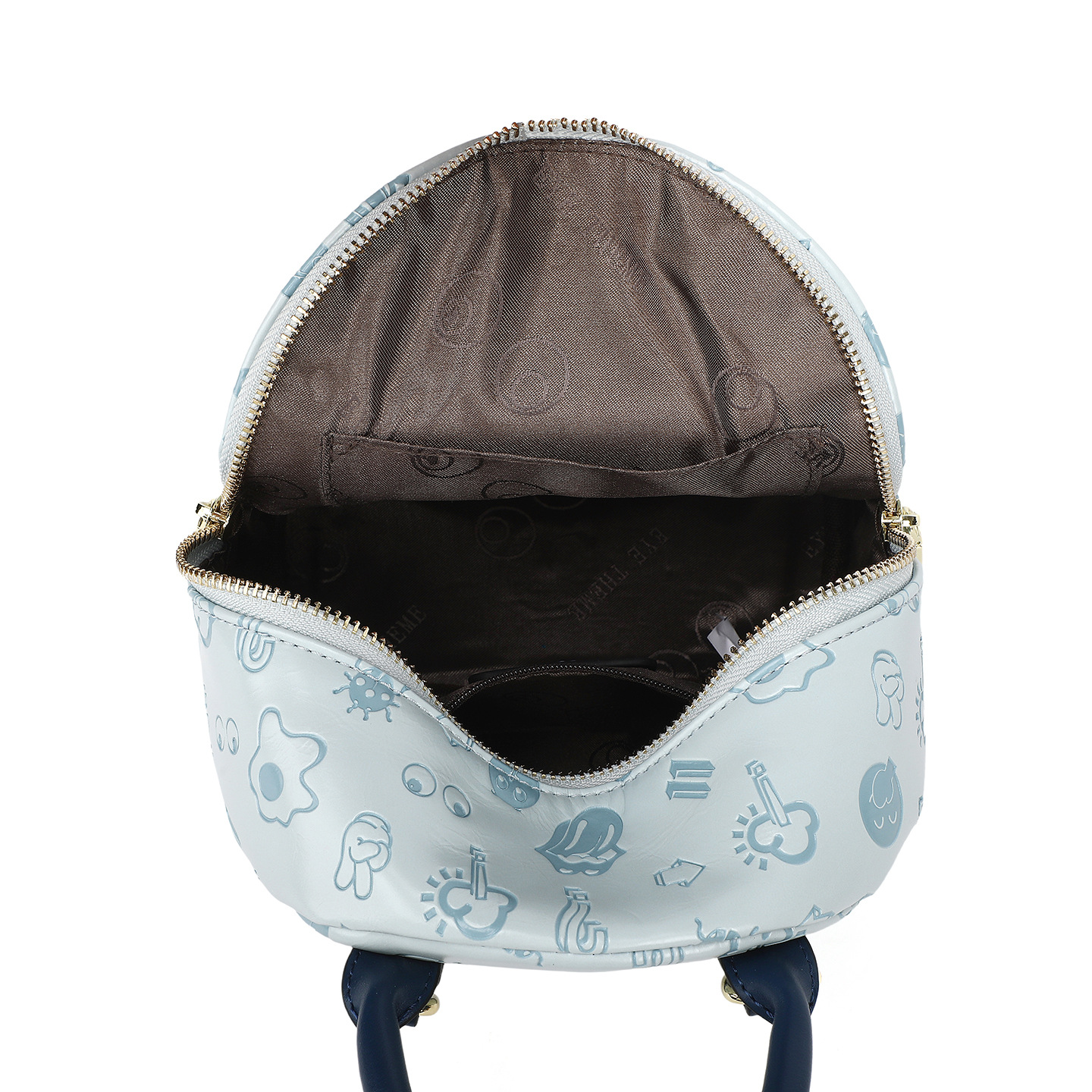 Nuevo material especial en relieve mochila encantadora de moda con cremallera de contraste de color PU bolso de mano 2859 #