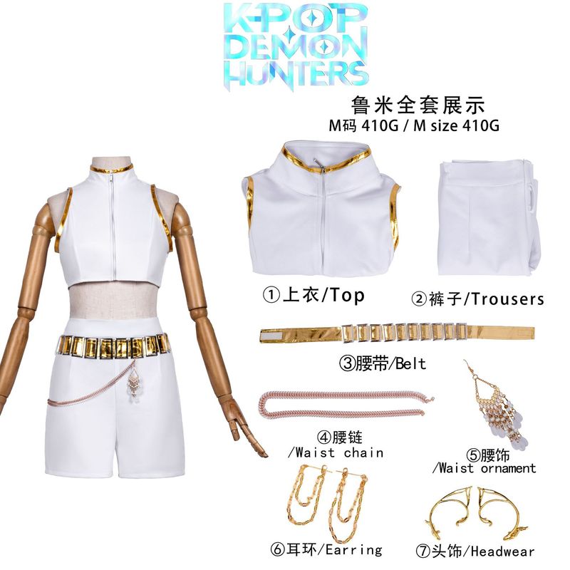 KPOP猎魔女团cos服米拉鲁米佐伊黑金打歌服二次元cosplay动漫服装|undefined