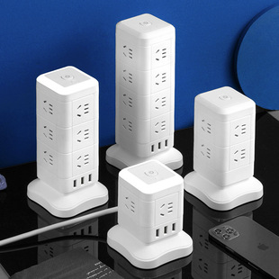 Cube-Shaped Power Strip with USB Charging, Multi-Socket Extension Cord for Dormitory and Home Use, USB Two or Three Plugs