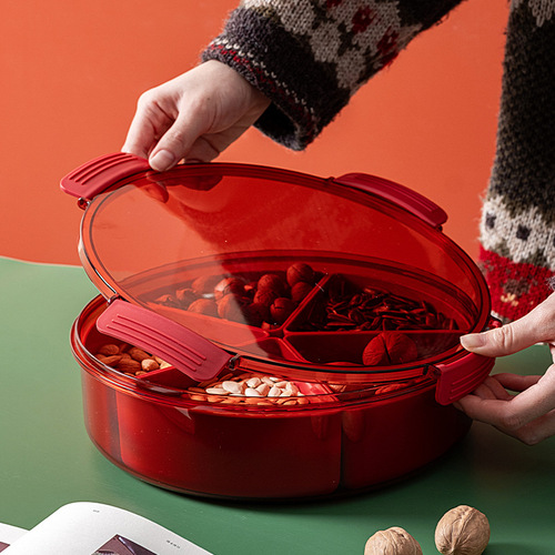 Home living room coffee table sealed compartment covered dry fruit bowl nut snack candy bowl melon seed storage box