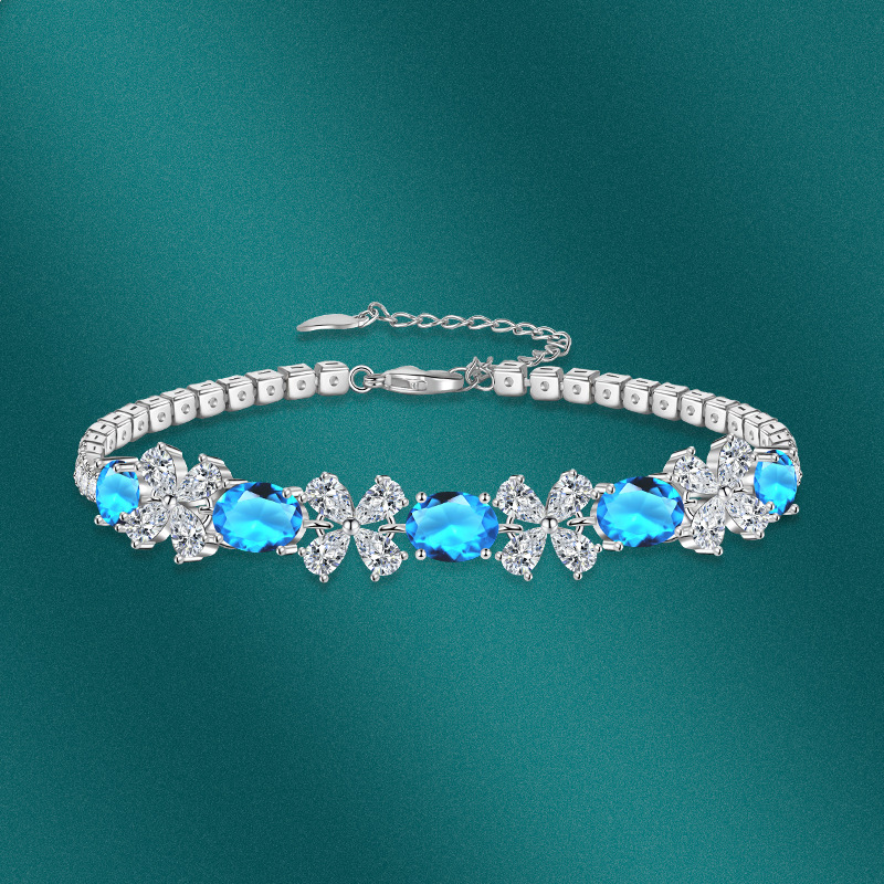 Elegant Geometric Copper Inlay Zircon Bracelets 1 Piece