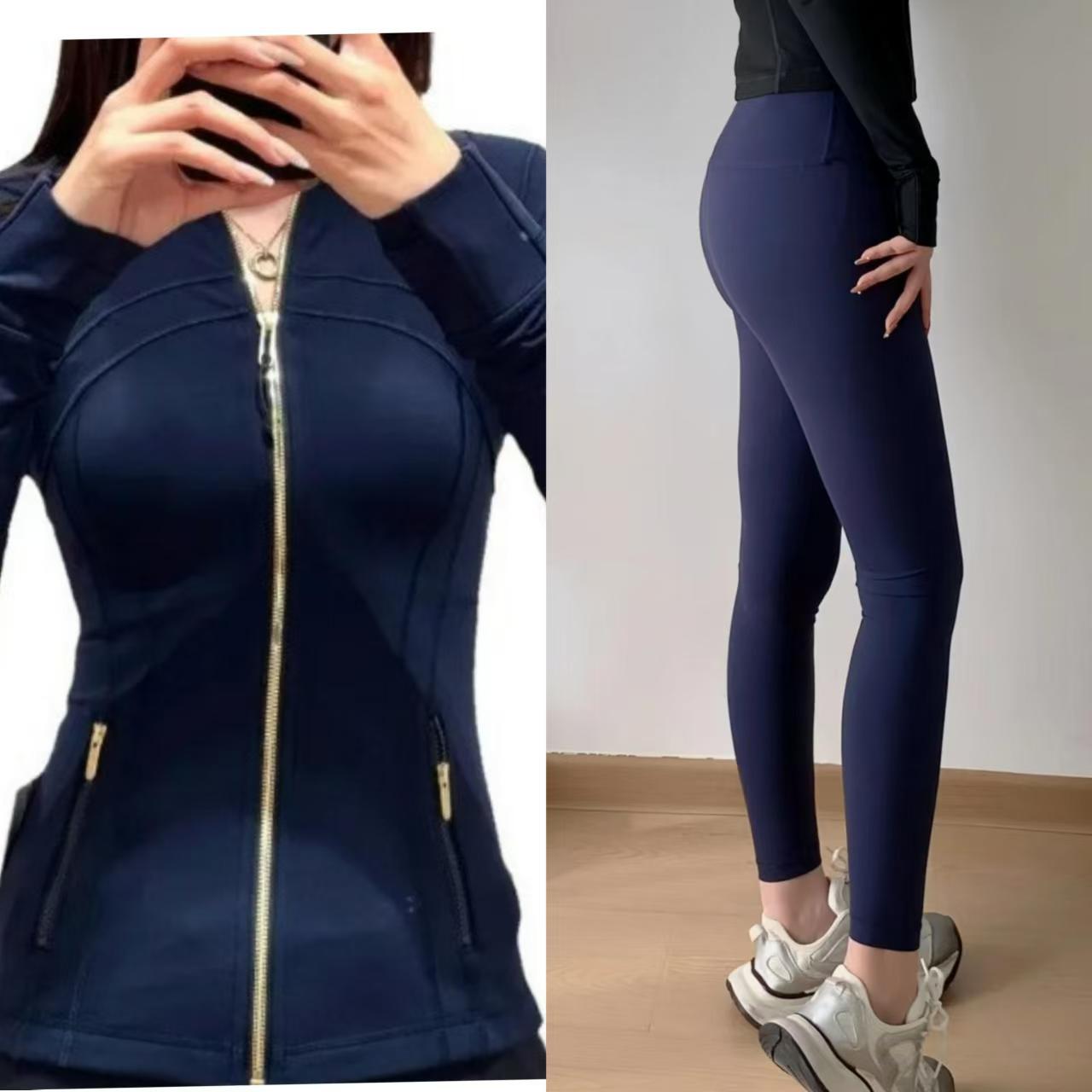 네이비 블루 골드 지퍼 롱 재킷 슈트