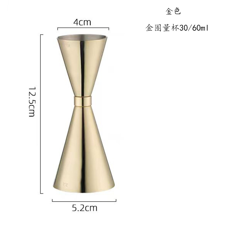Acero inoxidable onza taza de vino dispositivo de medición cóctel taza de medición de doble cabeza 30/45/60 con escala Jigger