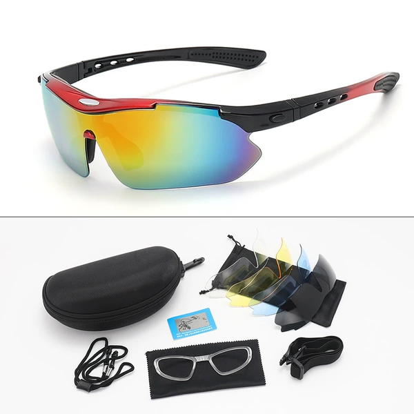 Red and black frame polarized version 5 pair of lenses