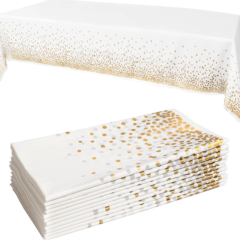 Comercio electrónico venta desechable oro punto manto de mesa sensación de atmósfera festiva a prueba de agua a prueba de aceite decoración conveniente fuente de fábrica