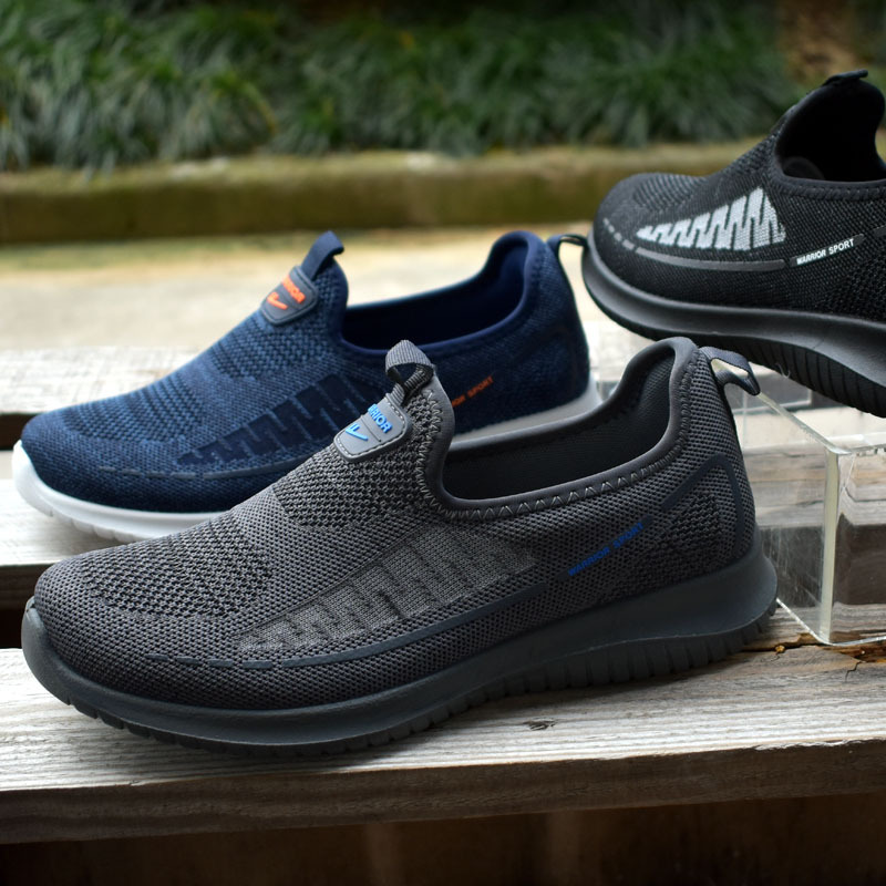 Reebok men's two-sided sports casual net face slip-on shoes, lightweight and breathable, shallow mouth, wear-resistant work shoes