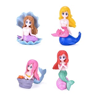 Shell Mermaid Micro Landscape diy Fish Tank Small Ornaments Creative Cartoon Doll pvc Marine Landscaping Decoration Accessories