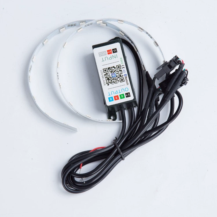 Оптовая продажа от производителя: красочные 360-градусные автомобильные фары «дьявольский глаз» с RGB-подсветкой, линза «рыбий глаз», светодиодный декор