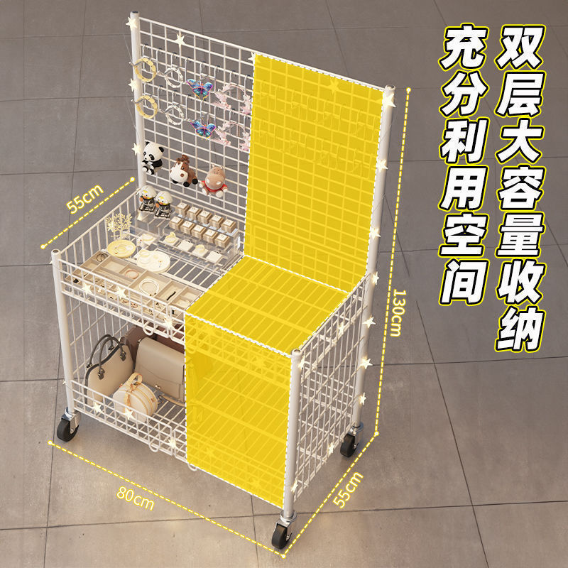 摆摊小推车可折叠展示架移动夜市摆地摊网格促销车超市摆货架饰品|undefined