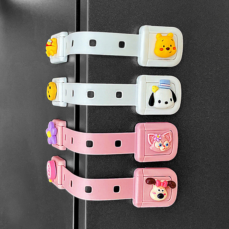 儿童安全锁可爱卡通宝宝防夹手抽屉童锁多功能婴儿防开冰箱门锁扣