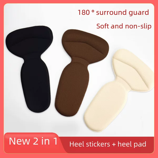 Anti-Wear Heel Pads with Adhesive, Two-In-One Thickened Anti-Slip Heel Stickers, Half-Size Insoles for High Heels, Anti-Wear Heel Pads