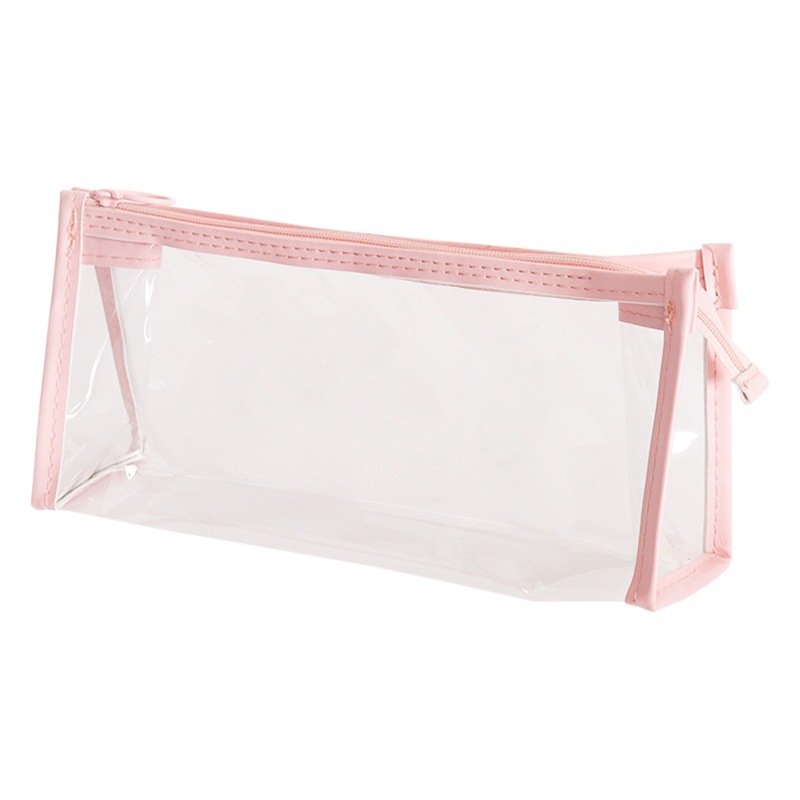 Pvc Student Stationery Storage Transparent Pencil Bag Ins Style Cosmetic Bag Exam Transparent Zipper Pencil Bag Wholesale