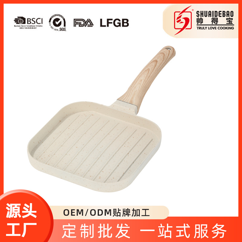 Nuevo cruce fronterizo hogar tocino filete pan de arroz de arroz de piedra franjas bandeja de desayuno suplemento antiadherente olla de omelete