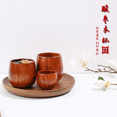実木質茶カップクロスボーダー和風大腹カップレストラン