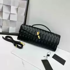 Women's Genuine Leather Baguette Bag 2025 New Woven Underarm Bag Niche Phone Bag Premium Shoulder Crossbody Bag