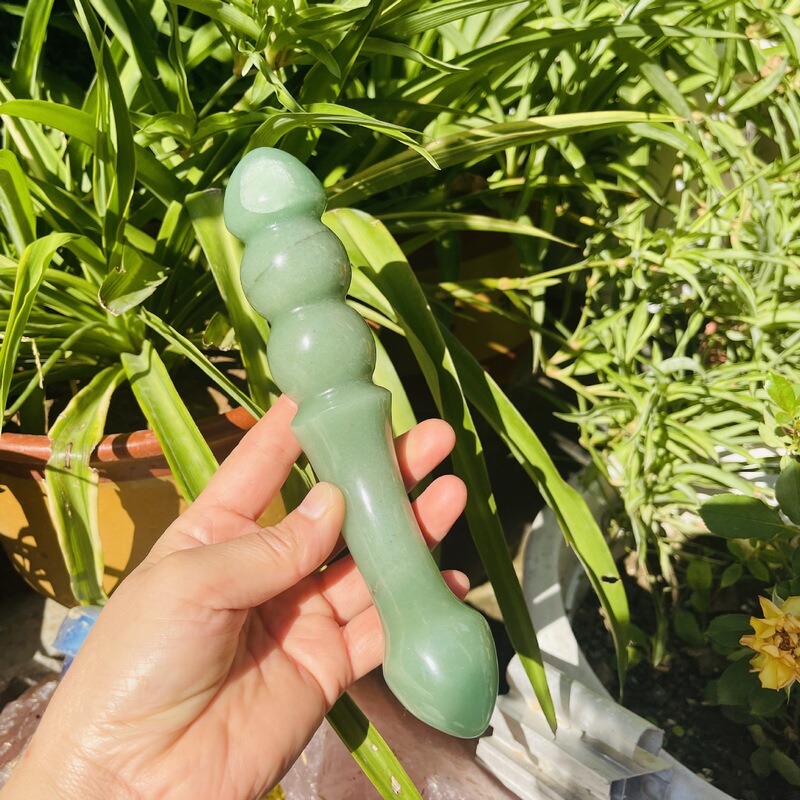 天然水晶绿东陵水晶按摩棒摆件 图 2