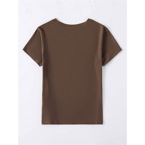 Shirt Sleeve PNeck Letter Round TEnglish Short INAWLY With