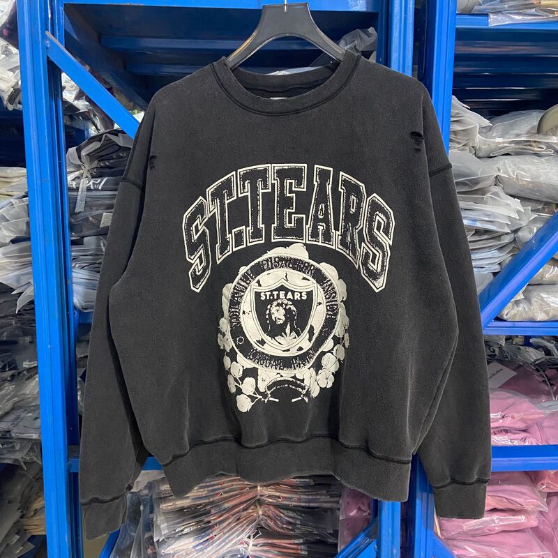 Saint Michael Collaboration with Denim Tears Dt_Crw Sweat Vintage-Style Fleece Sweatshirt