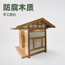 网红小木屋户外室内防腐木别墅日式茶室中式农村小院民宿小房子