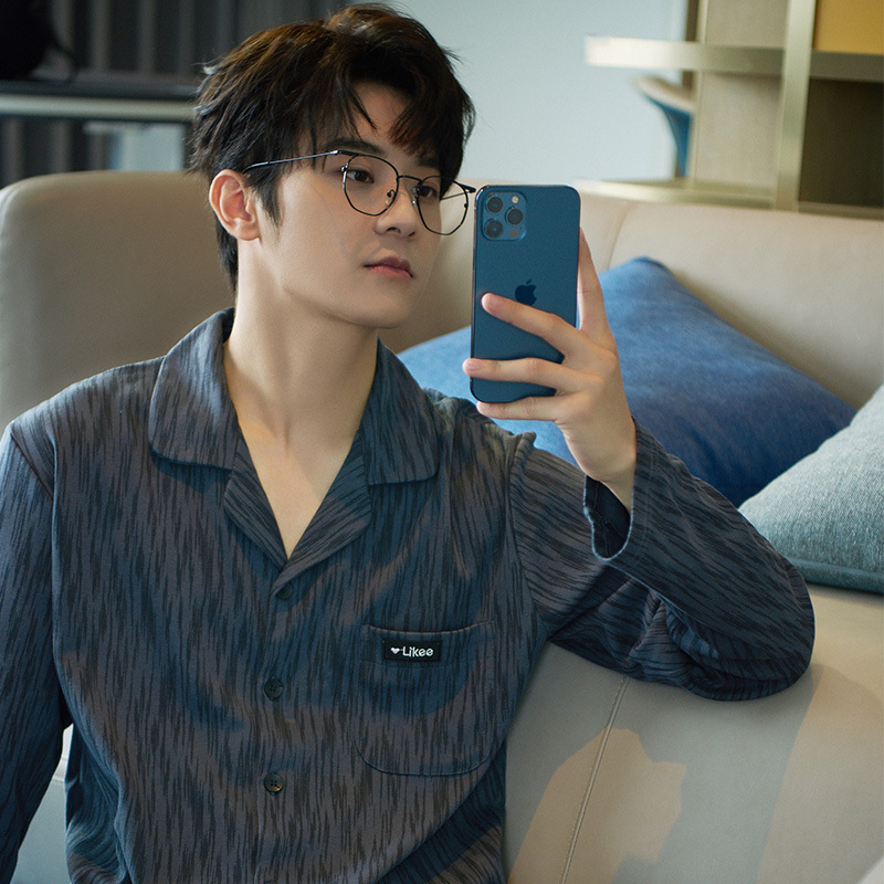 Men's Pajamas, Men's Spring and Autumn High-End Wearable Home Clothes, Youth Long-Sleeved Cotton Suits, Autumn Styles