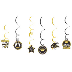 亞馬遜跨境畢業季派對裝飾6個裝畢業螺旋掛飾 學校教室場地掛件