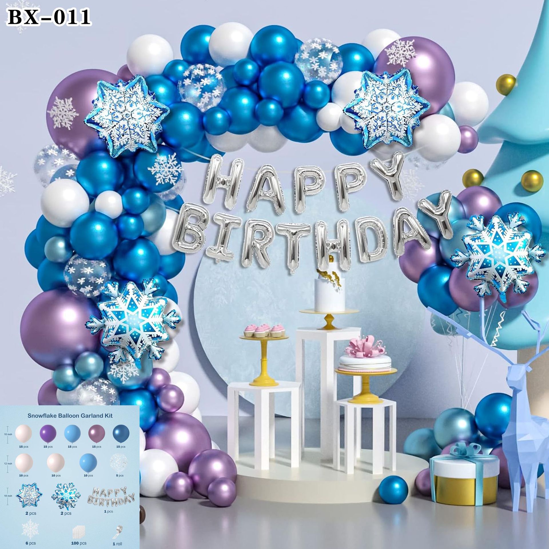 Frozen azul tema cumpleaños decoración globo traje princesa niña niños años de edad decoración escena diseño
