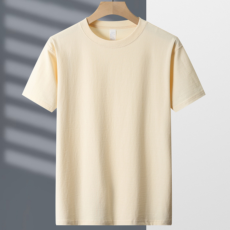 綿 100% 半袖メンズ Tシャツ夏のヘビーファッションブランドルーズ Tシャツ男性と女性の Tシャツ卸売純白半袖|undefined