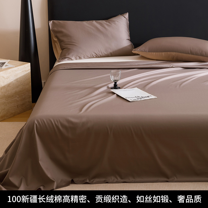 100S Xinjiang de algodón de fibra larga, sábana individual gruesa de algodón puro, sábana individual de una sola pieza, dormitorio de algodón doble, sábana para estudiantes, juego de tres piezas