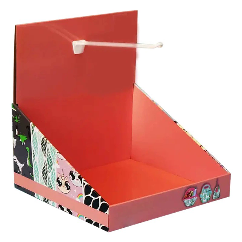 Коробка дисплея гофрированной бумаги Упаковочная коробка супермаркет вино закуска слой-тип полка стола супермаркет рекламный стол завод прямые поставки