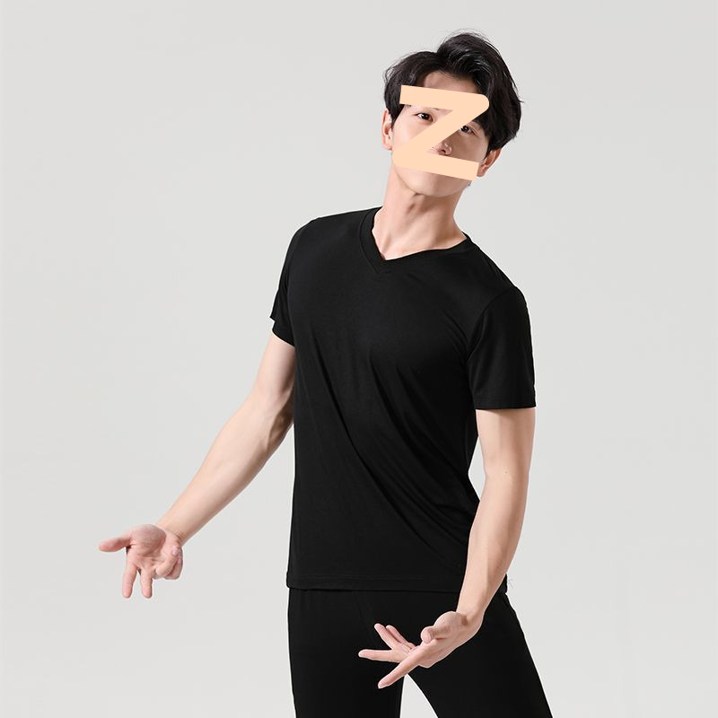 Black v-neck short sleeves