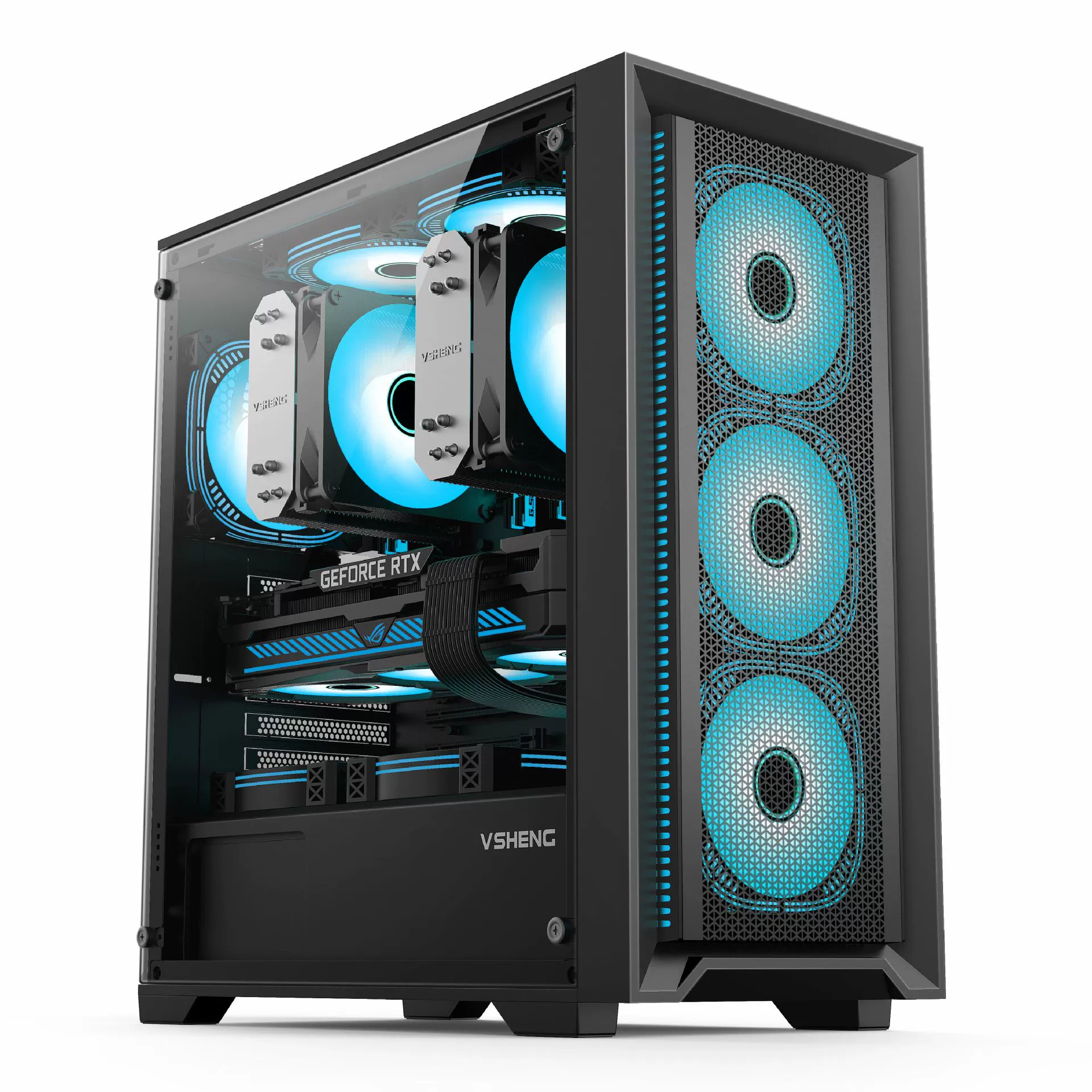 Двухканальный корпус X99, сервер CPU 33 см в ширину, материнская плата E-ATX, крупный прозрачный боковой корпус