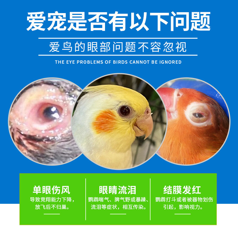禽鸟滴眼液厂家玄凤鹦鹉单眼伤风眼部护理液鸟用流泪一滴灵滴眼液|undefined