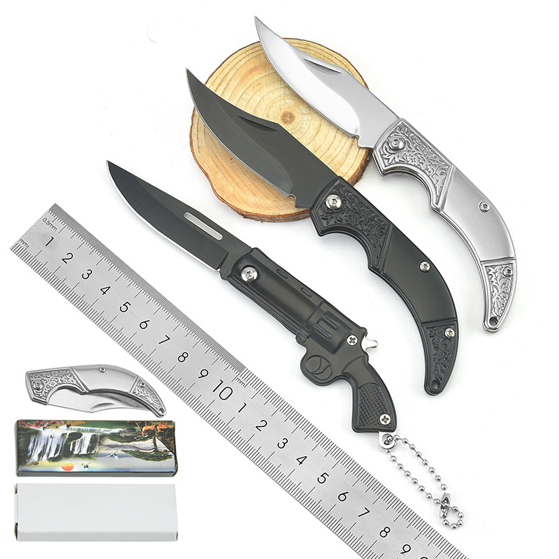 户外小折叠刀 便捷式迷你高硬度防身折刀户外野营求生多用途小刀