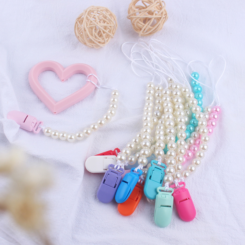Suministros para bebés de color clip de plástico pacificar bebé DIY perla chupete cadena anti-gota cadena nuevo AliExpress
