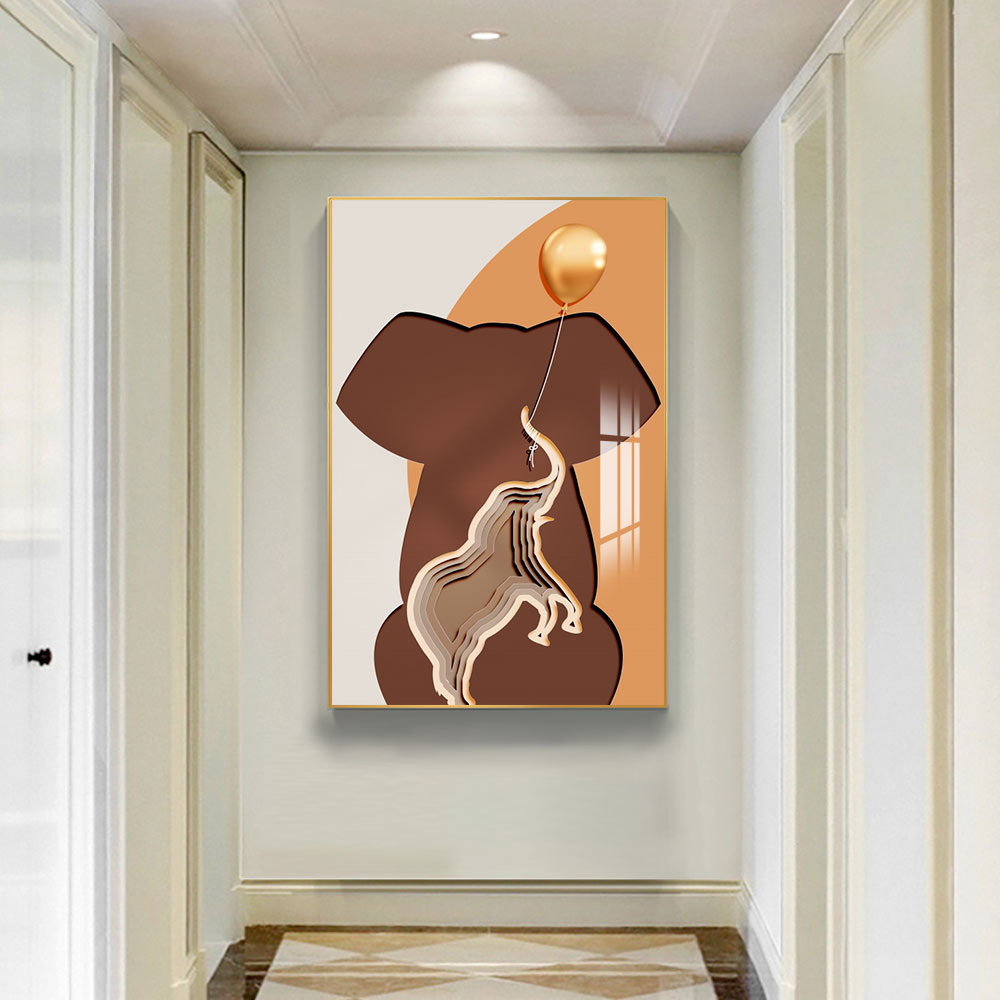 Brno pintura hueco moderno minimalista elefante pasillo pintura decorativa salón pintura hecha a mano pintura real