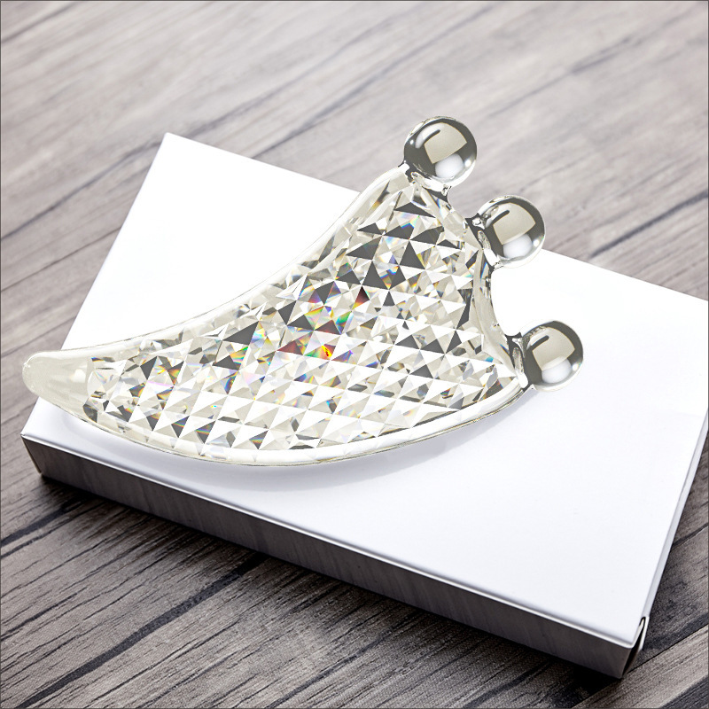 Tablero de raspado de cristal facial especial recoger barra draga Meridian masaje facial belleza cara adelgazamiento artefacto